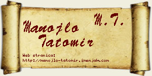 Manojlo Tatomir vizit kartica